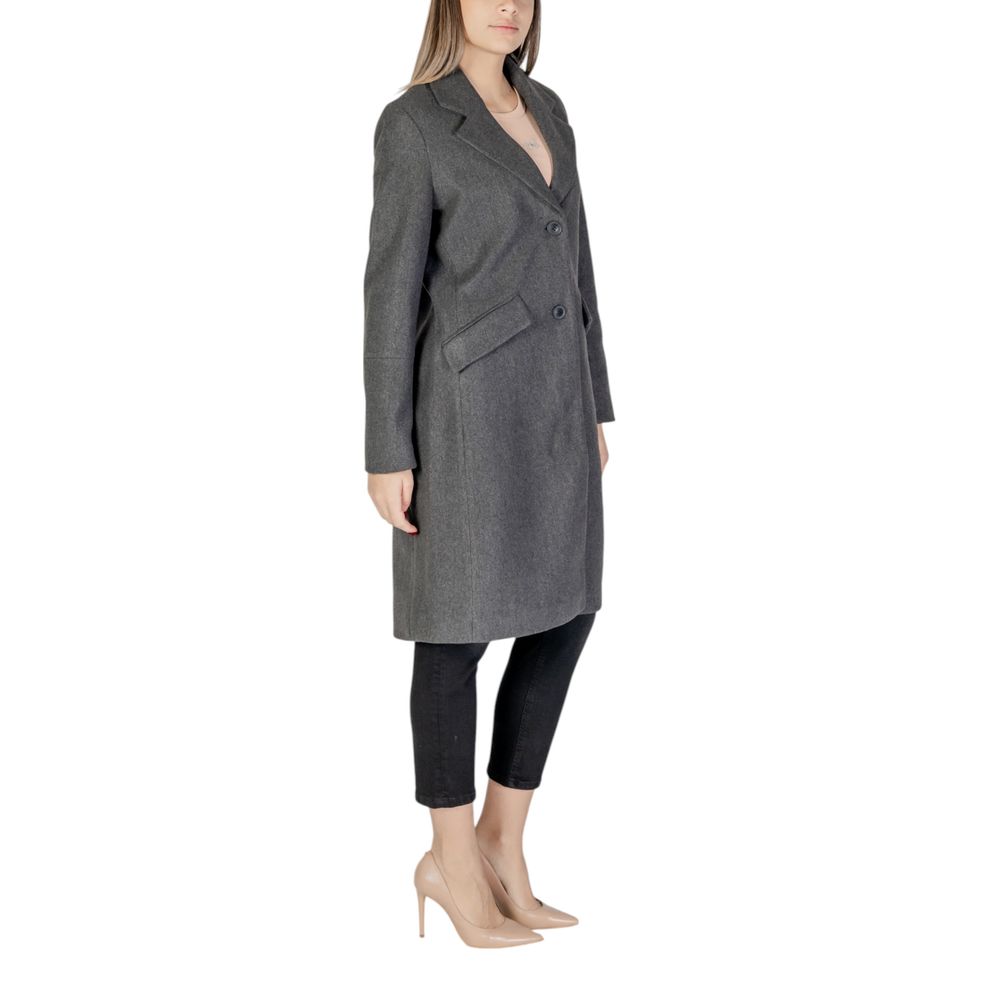 Gray Polyester Jackets & Coat