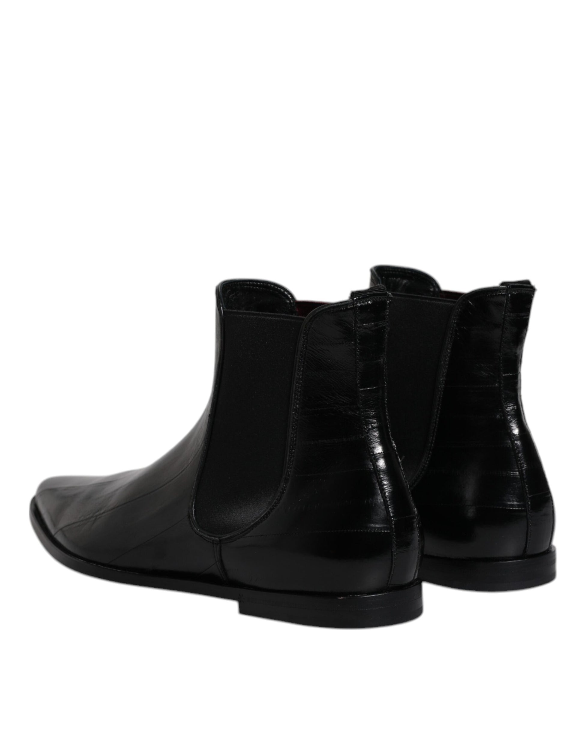 Black Leather Chelsea Men Ankle Boots Shoes