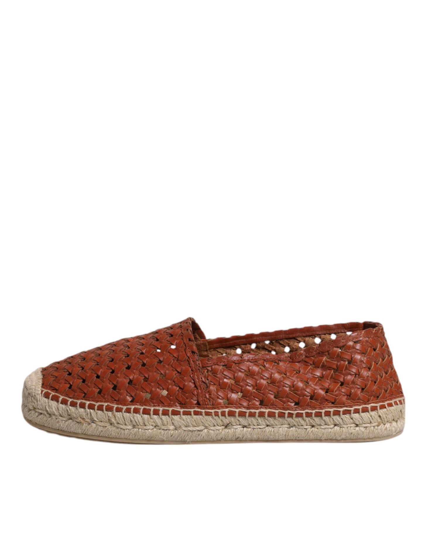 Maroon Woven Leather Men Espadrille Shoes