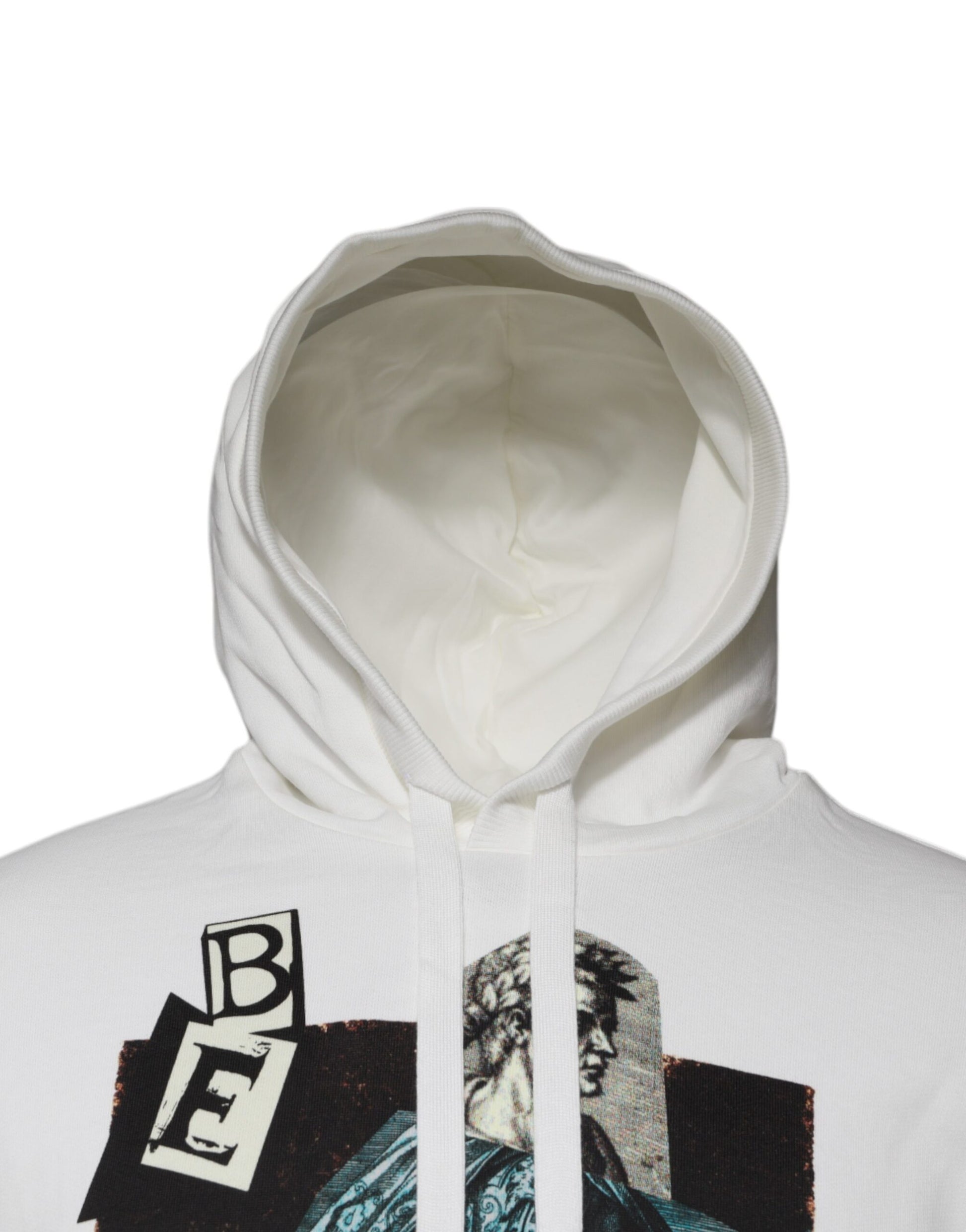 White Caesar Cotton Hooded Pullover Sweater