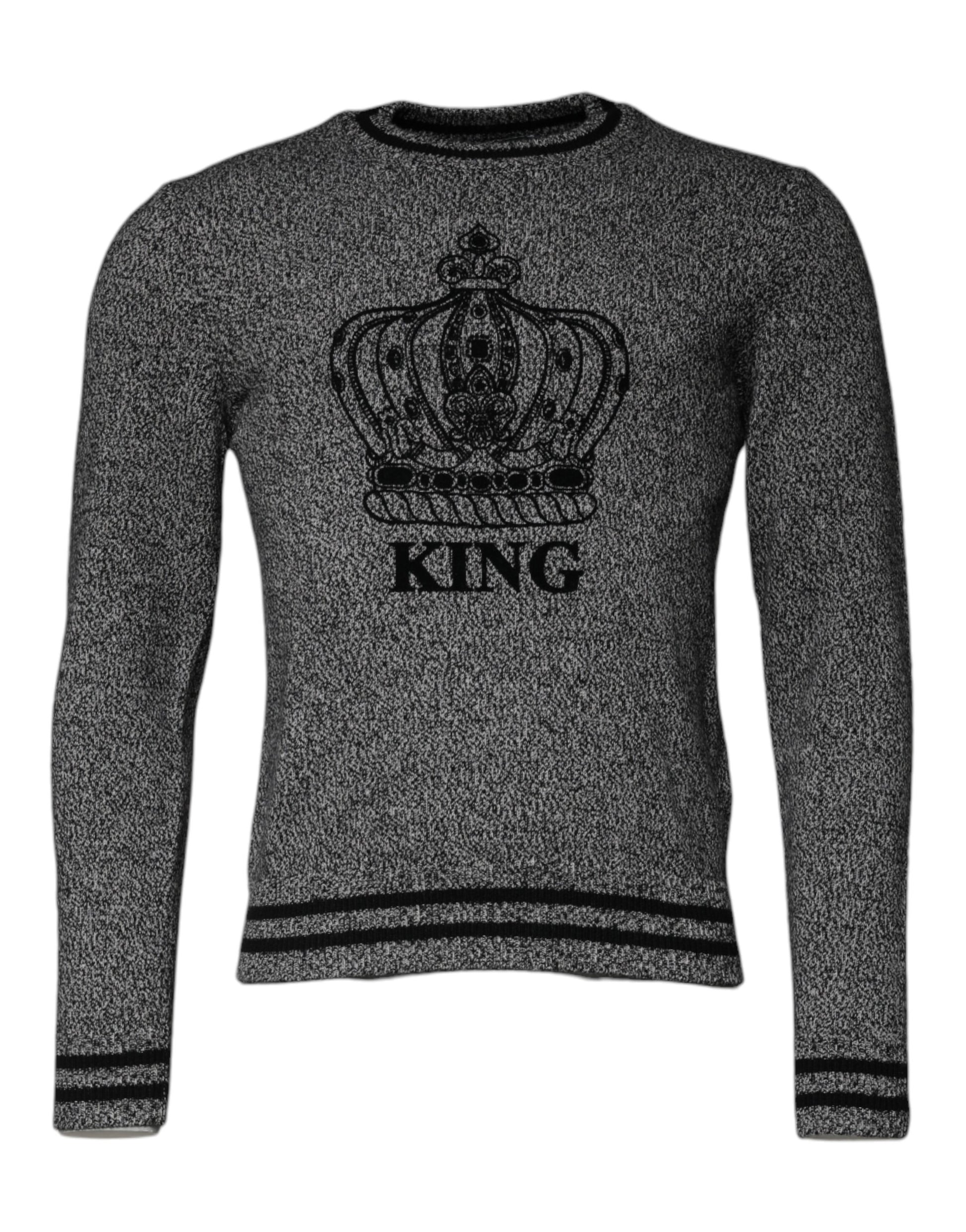 Gray Crown King Cashmere Pullover Sweater