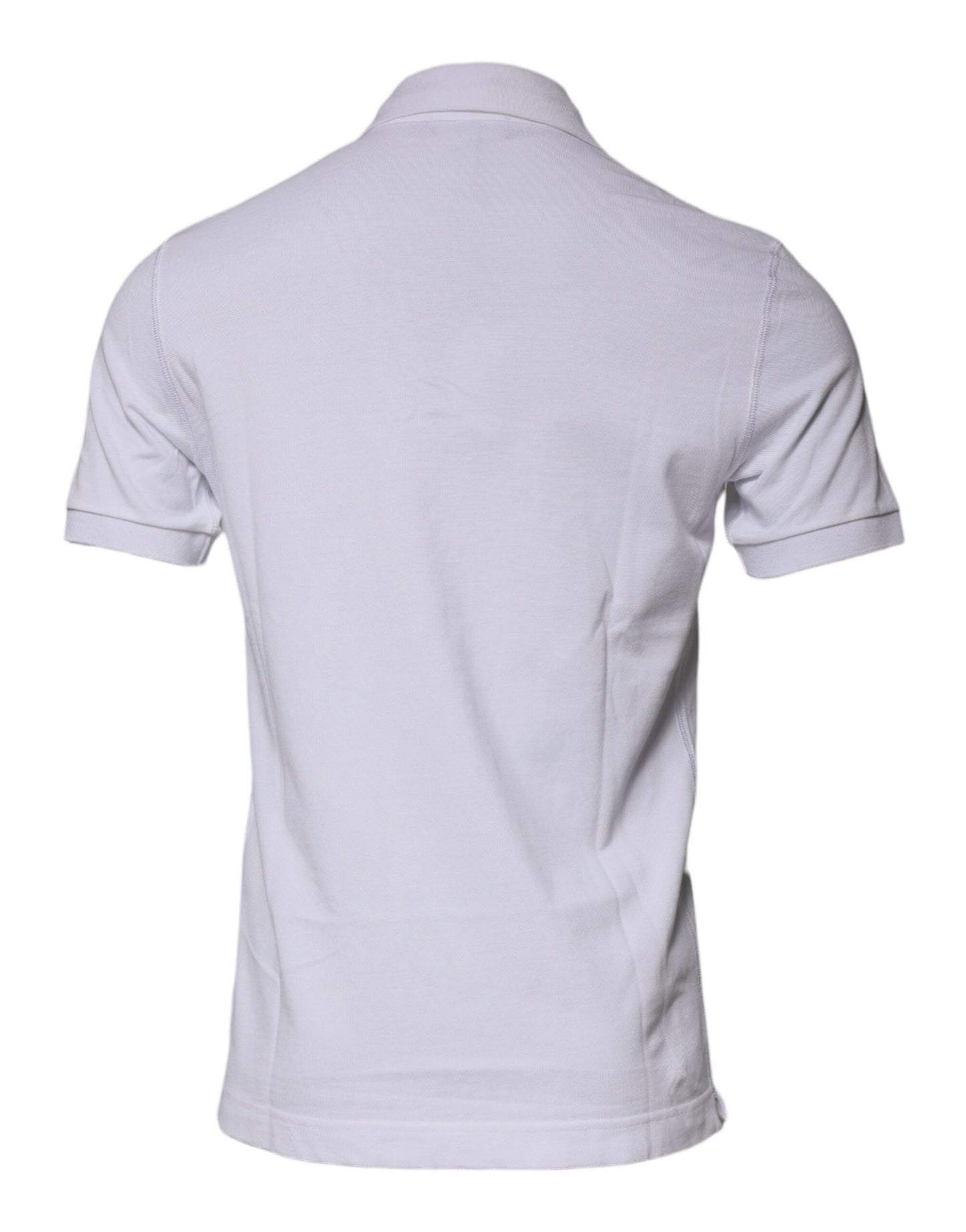 White Cotton Logo Plaque Collared Polo T-shirt