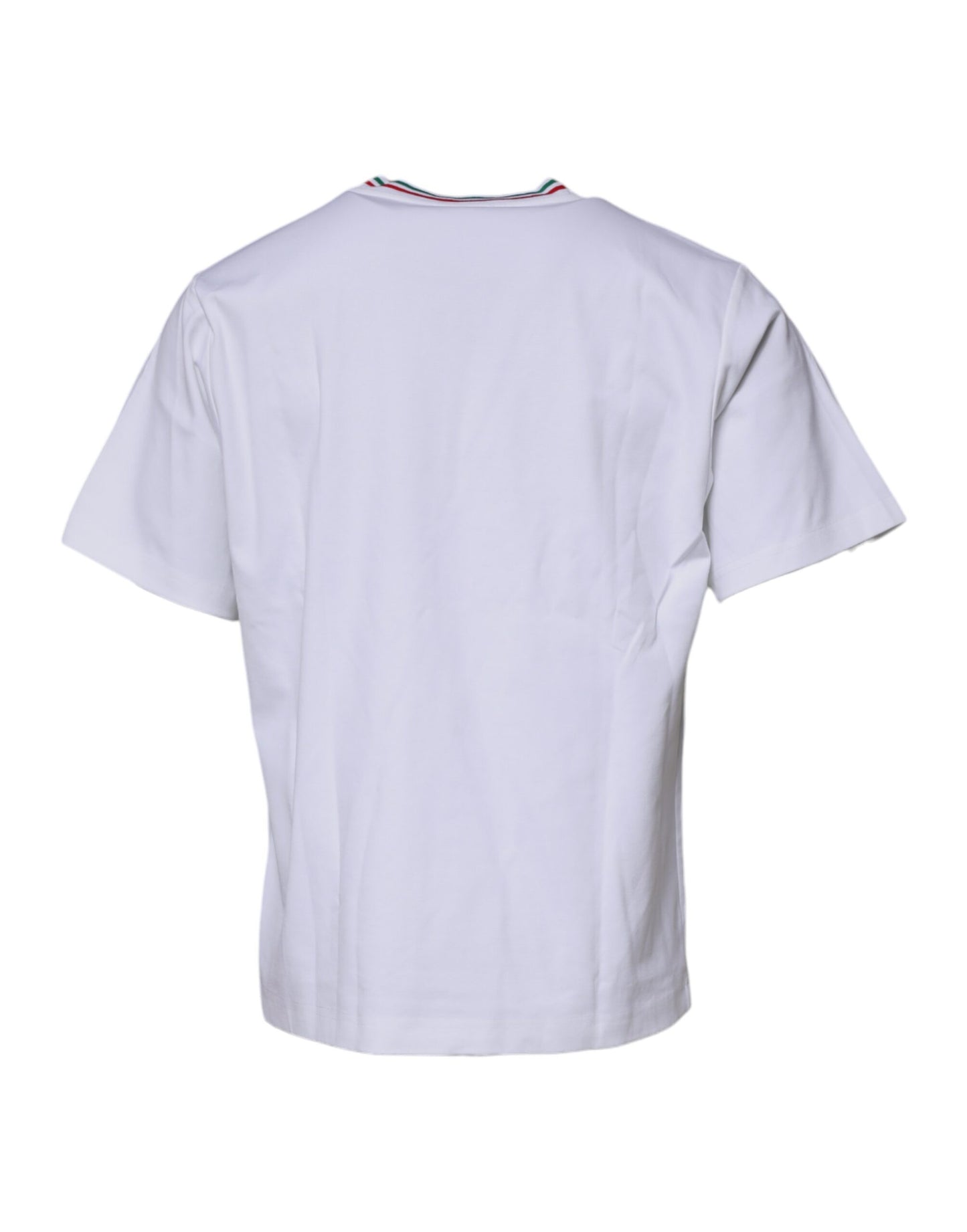 White Logo Print Cotton Crew Neck T-shirt