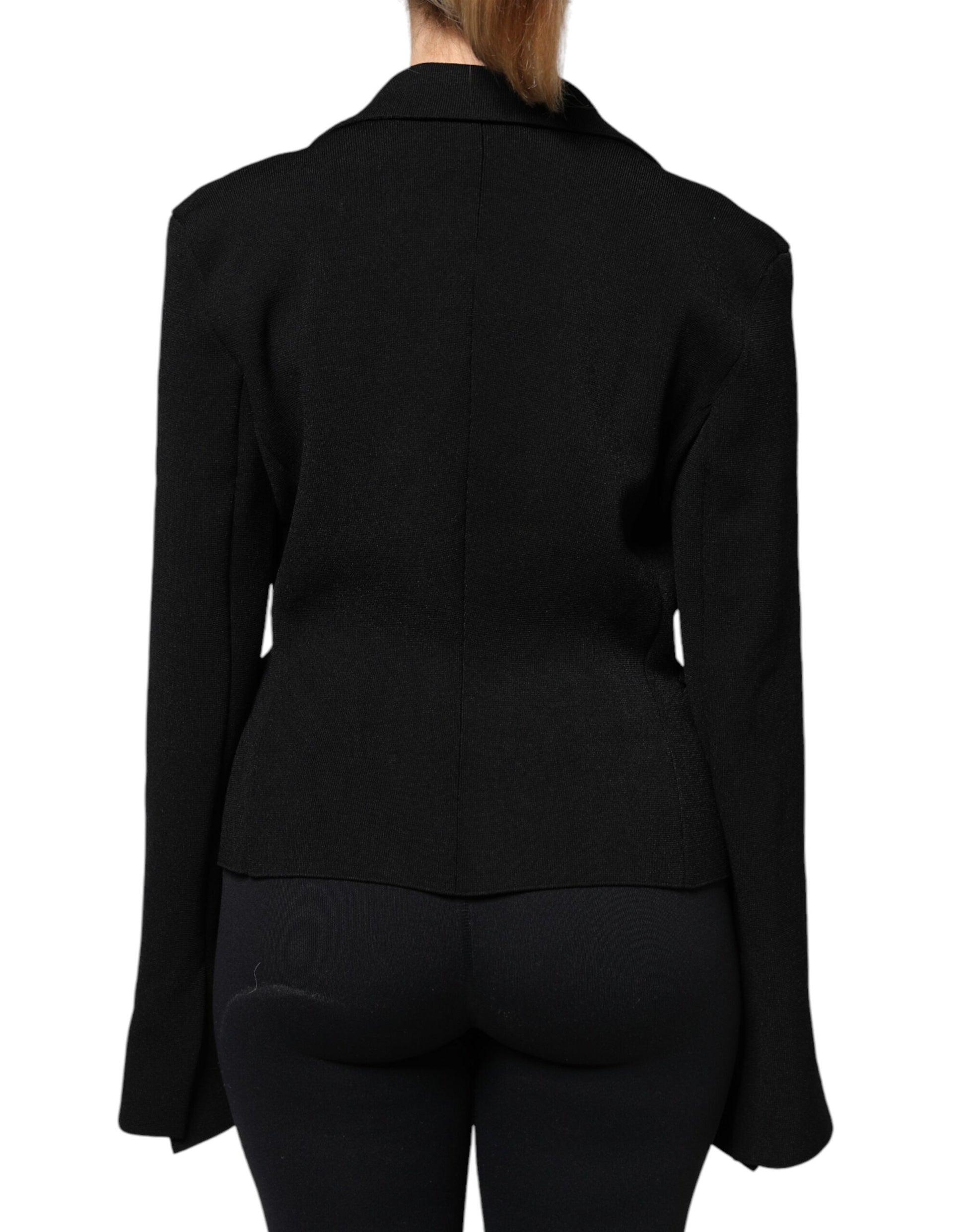 Black Viscose Single Breasted Blazer Jacket