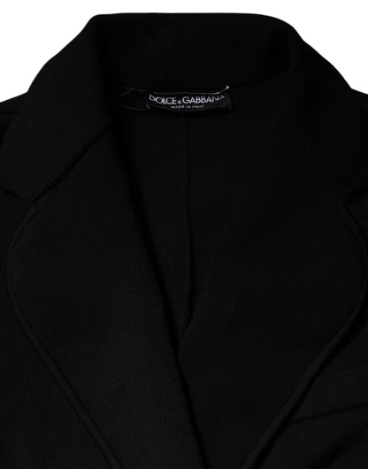 Black Viscose Single Breasted Blazer Jacket