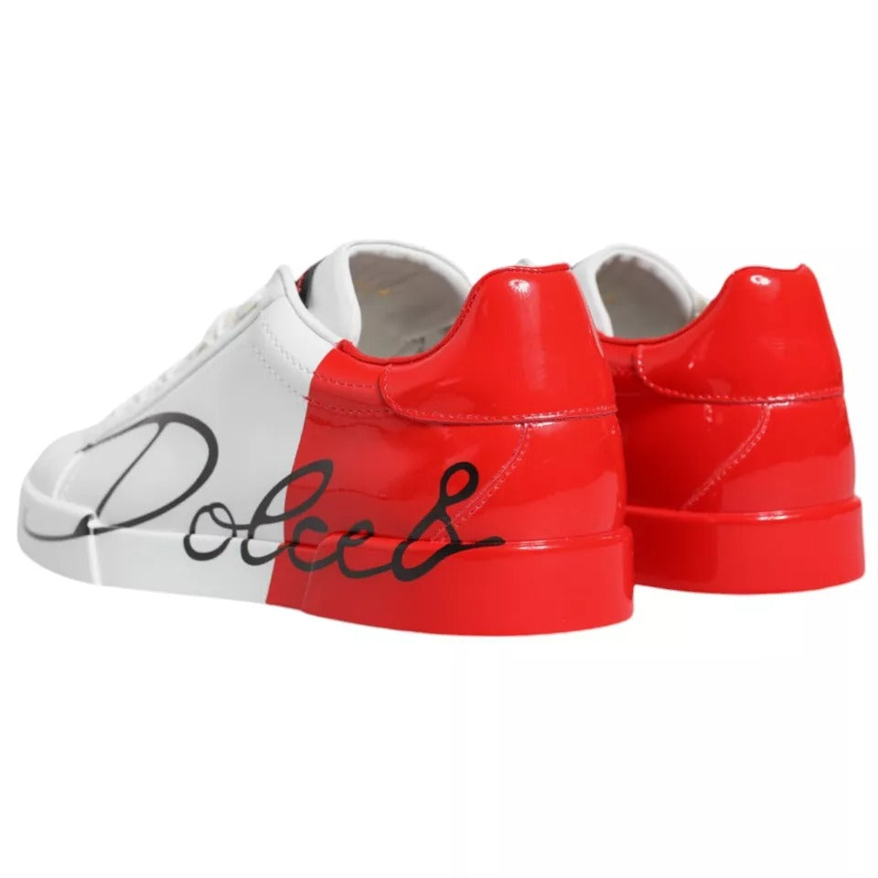 White Red Portofino Low Top Sneakers Shoes