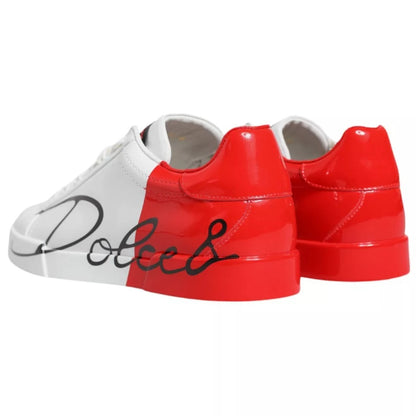 White Red Portofino Low Top Sneakers Shoes