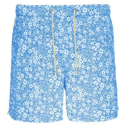 Light Blue Polyester Men's Swim Trunk