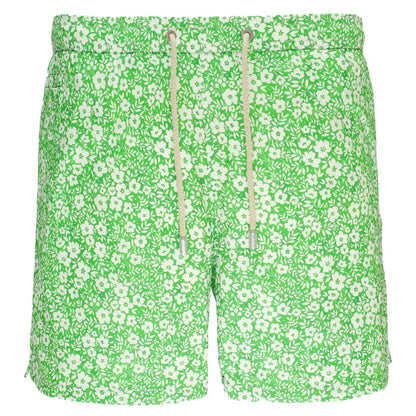 Green Polyester Men's Swim Boxer