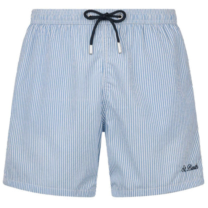 Light Blue Polyester Men's Swim Trunks