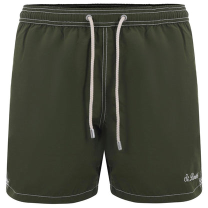 Green Polyester Men's Swim Trunk