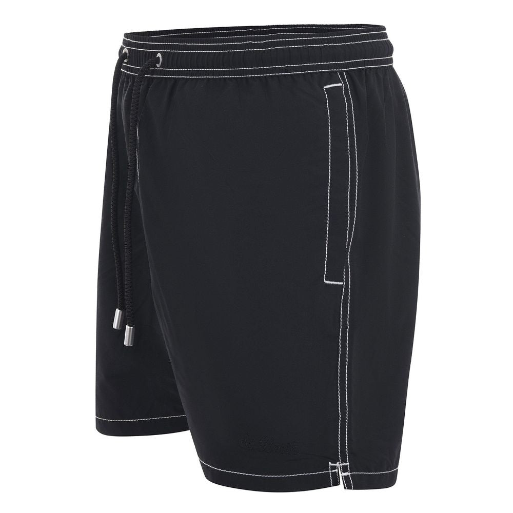 Black Polyester Men Swim Trunk