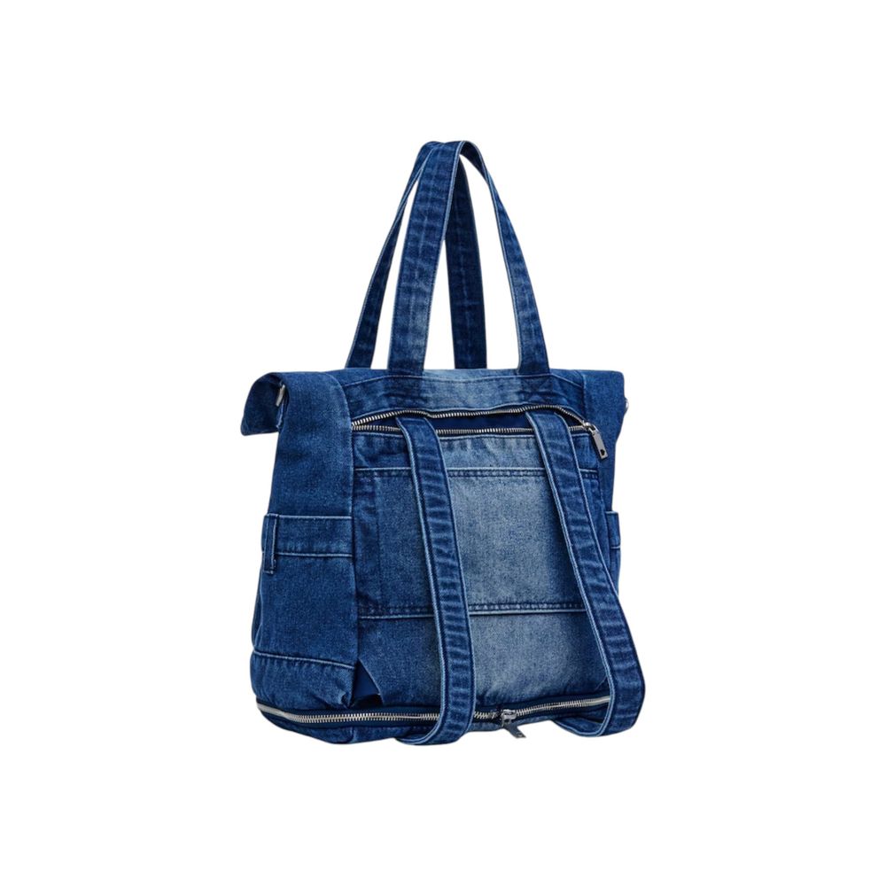 Blue Polyester Handbag