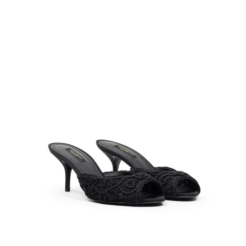 Black Cotton Sandal