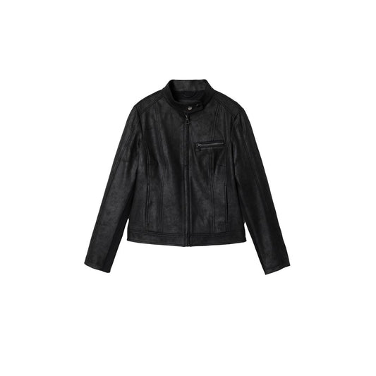 Black Polyester Jackets & Coat