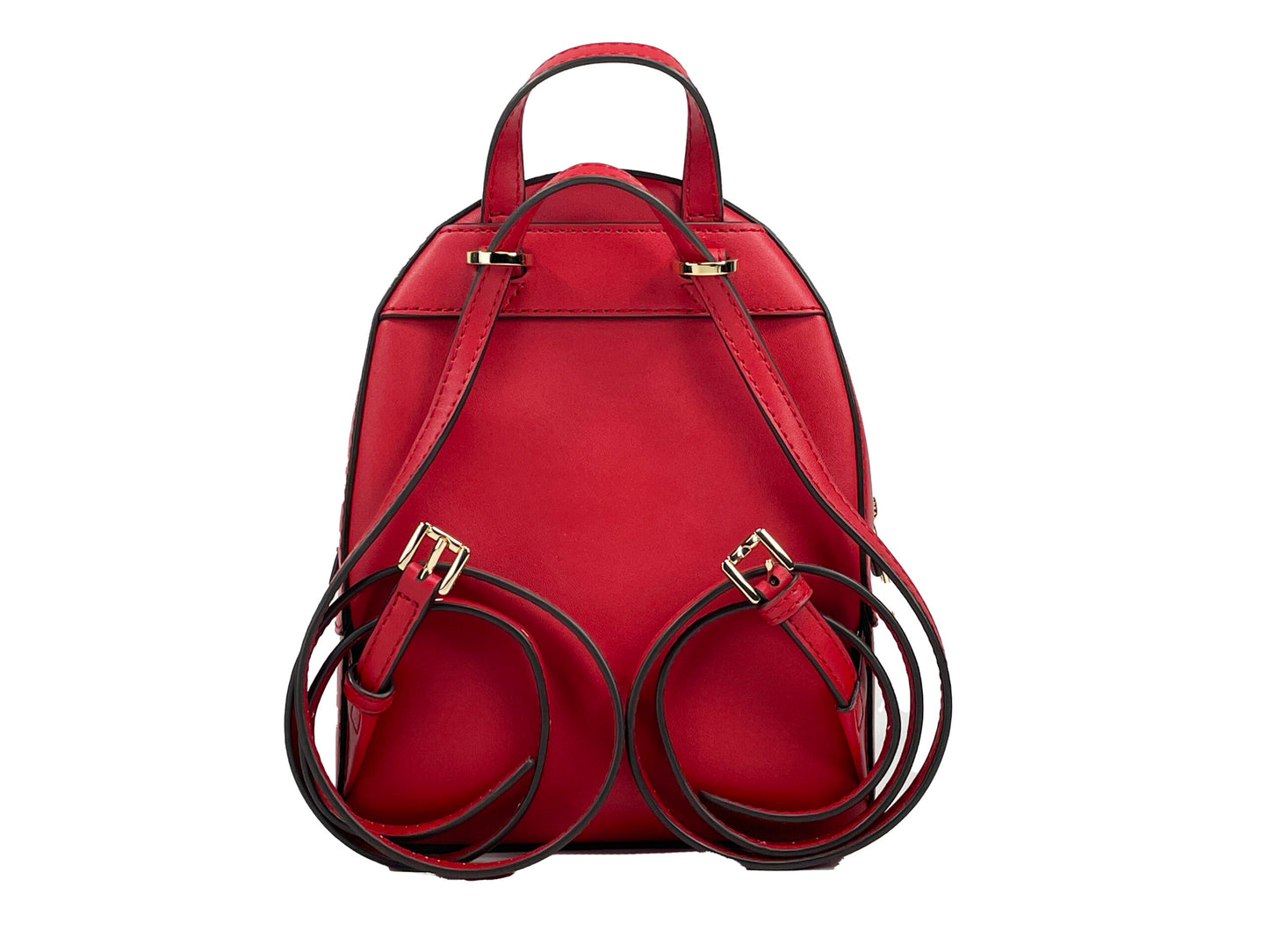 Jaycee Mini XS Leather Zip Pocket Backpack Red