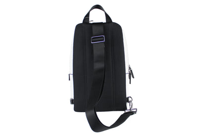 Cooper Medium White Signature PVC Sling Backpack