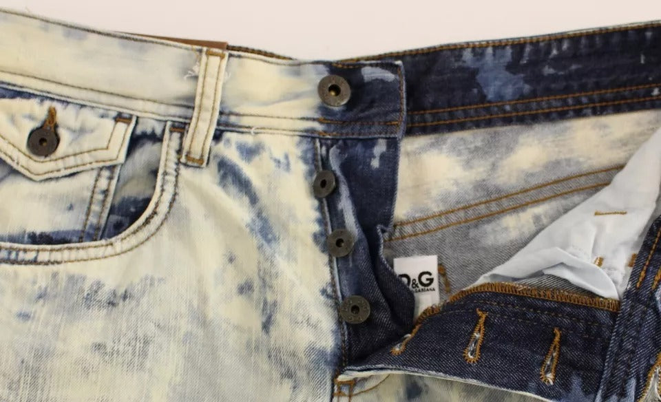 Blue D&G Cotton Washed Jeans Denim Shorts