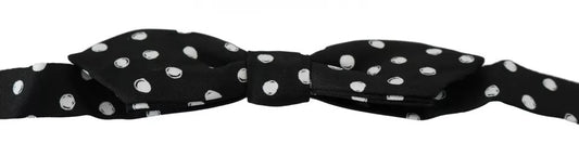 Black Polka Dots Adjustable Neck Bow Tie