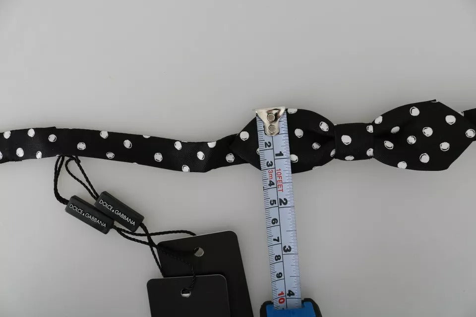 Black Polka Dots Adjustable Neck Bow Tie