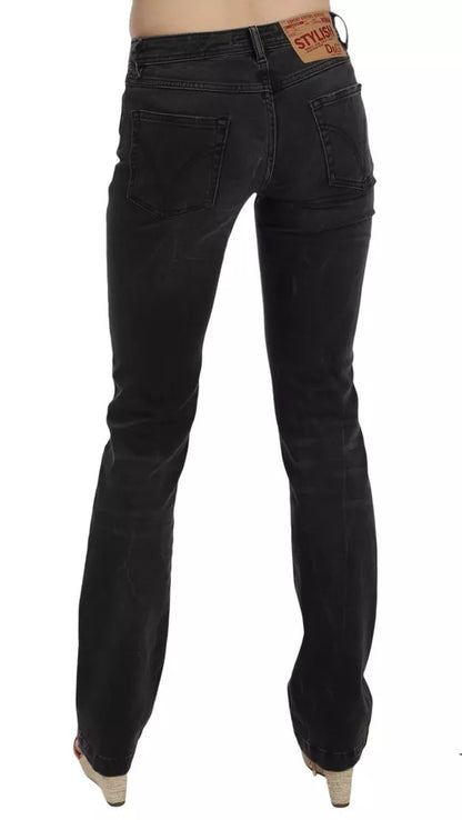 Black Slim Fit Cotton Jeans D&G Pants