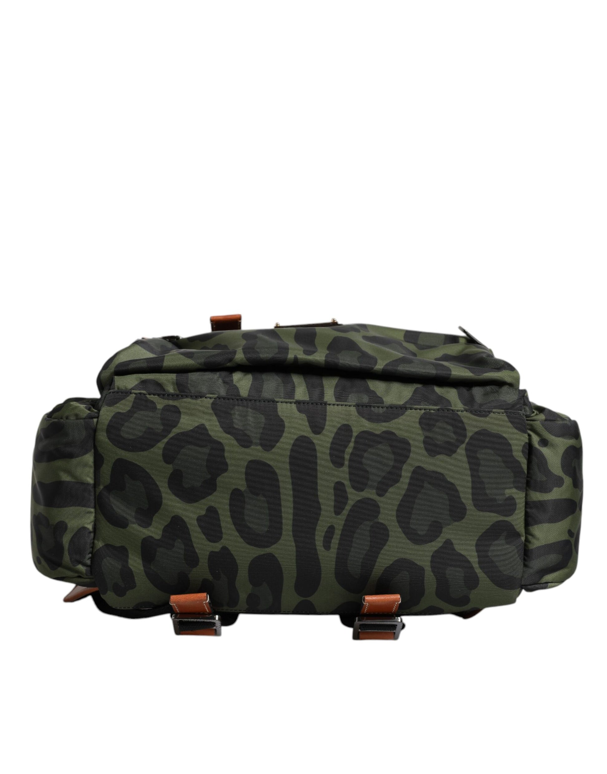 Green Leopard Nylon Travel Back Pack Bag