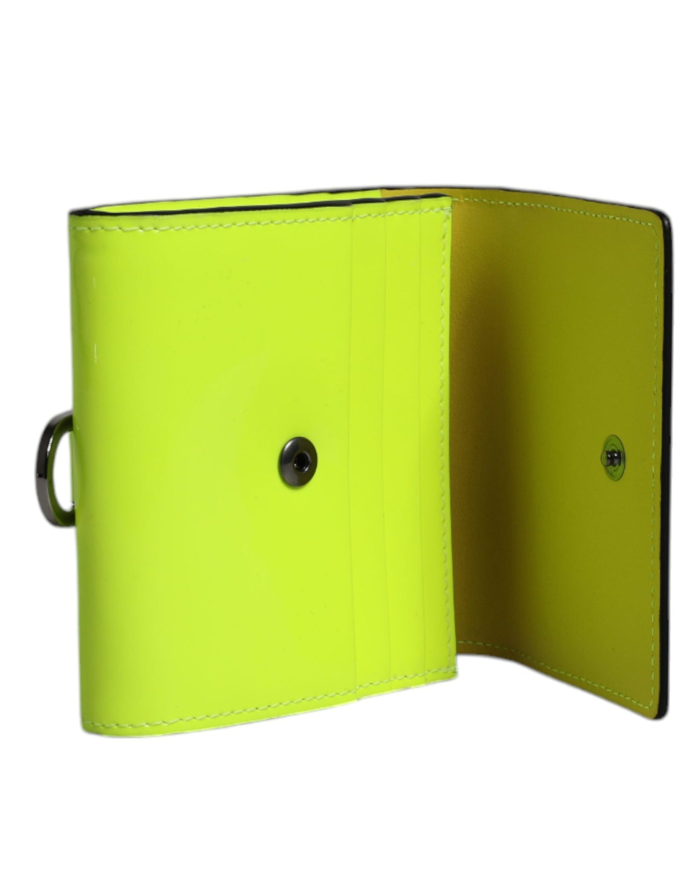 Yellow Green Bifold DG Logo Neck Strap Cardholder Wallet