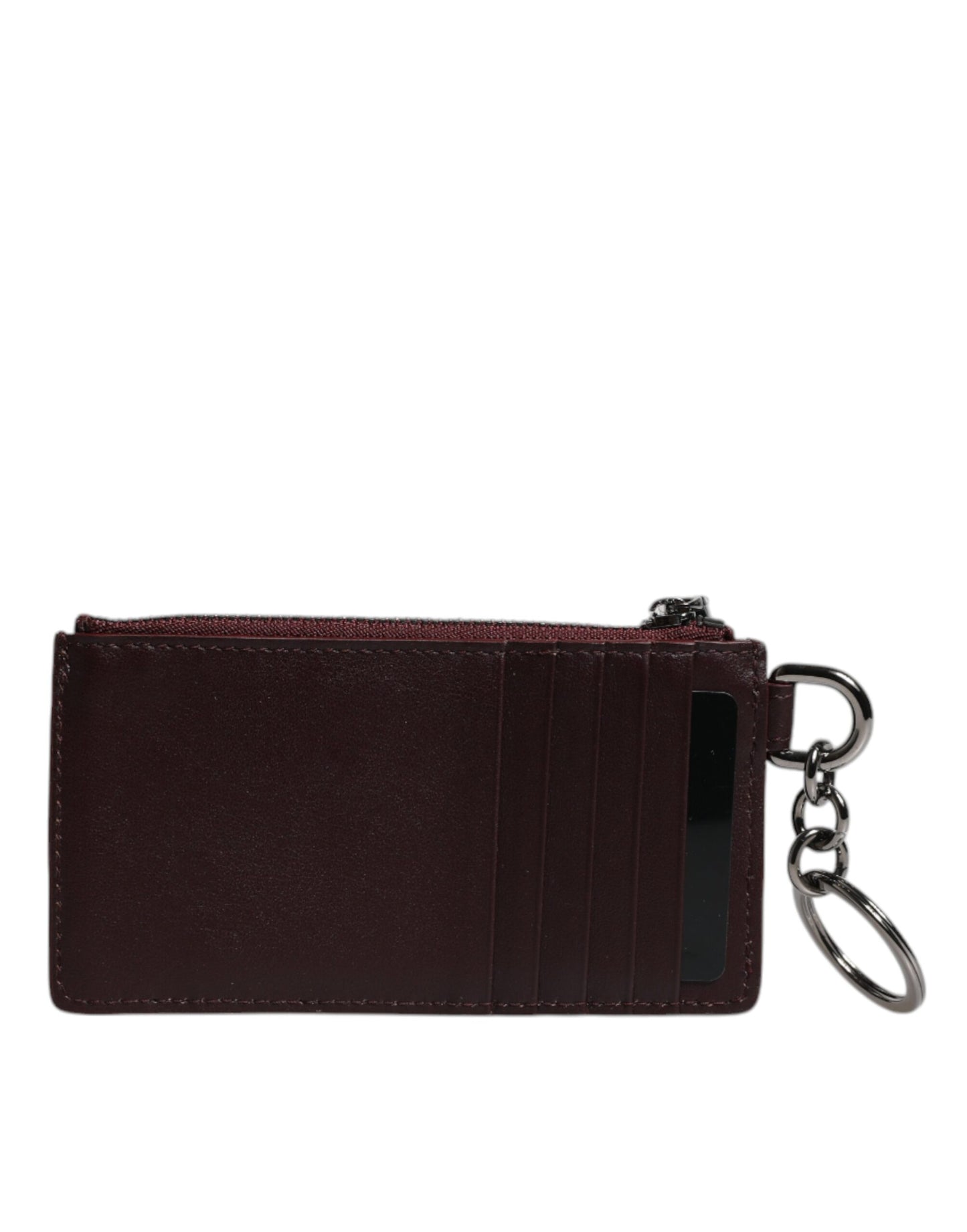 Brown Calfskin Leather DG Logo Card Holder Wallet