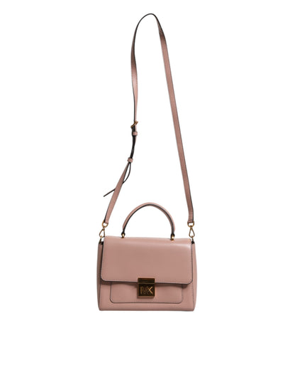 Pink Leather Logo Plaque Crossbody MINDY Satchel Bag