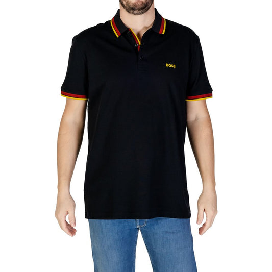 Black Cotton Polo Shirt