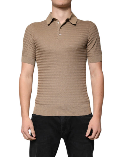 Brown Collared Short Sleeves Polo T-shirt