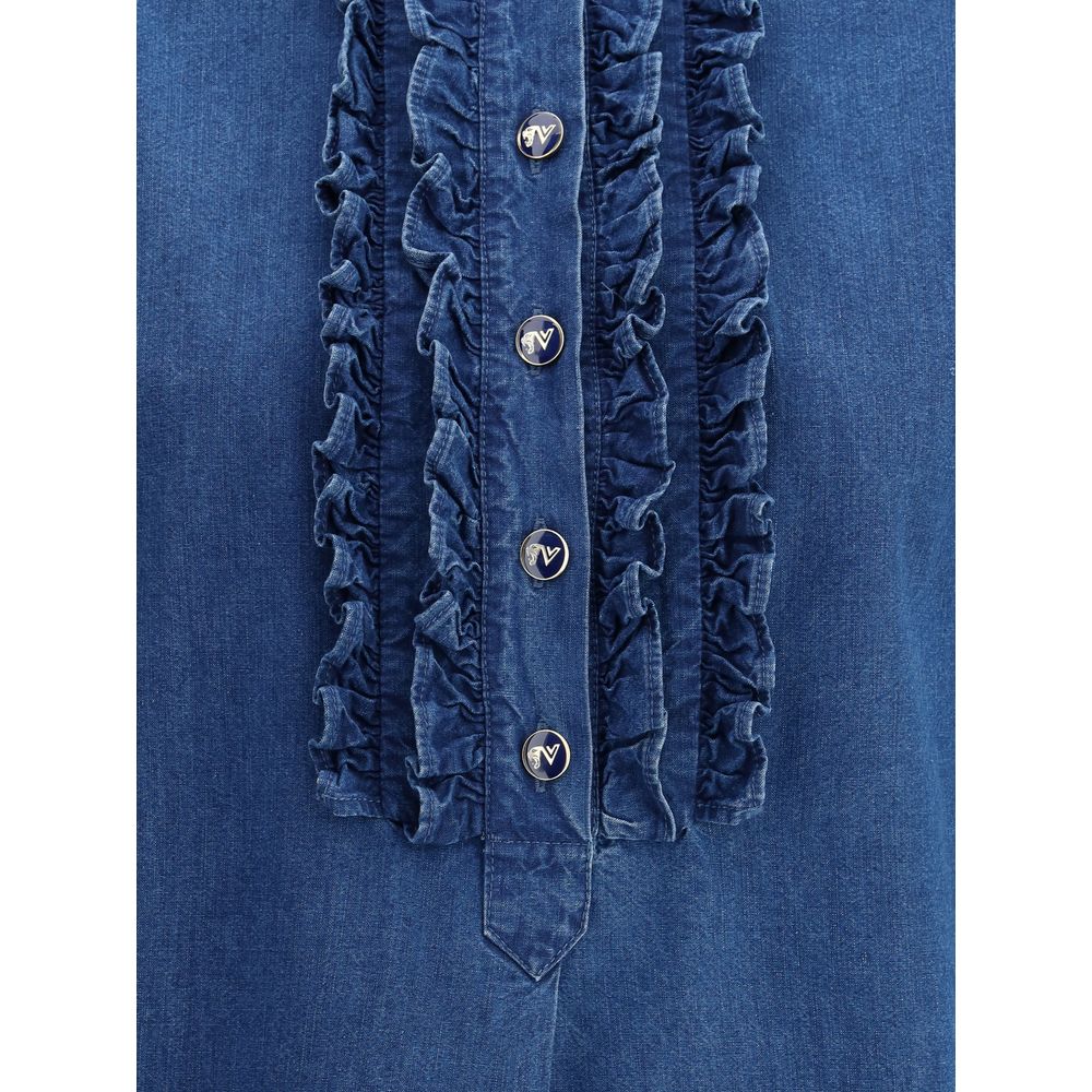 Ruffle denim Shirts