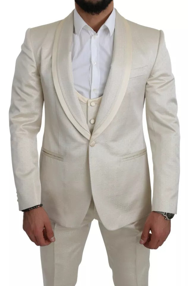 Beige Wool Crème 3 Piece SICILIA Shawl Suit