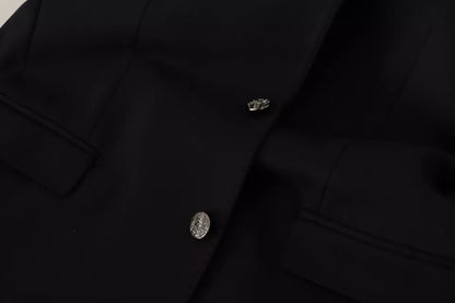 Black Cotton Slim Fit Coat Blazer Jacket