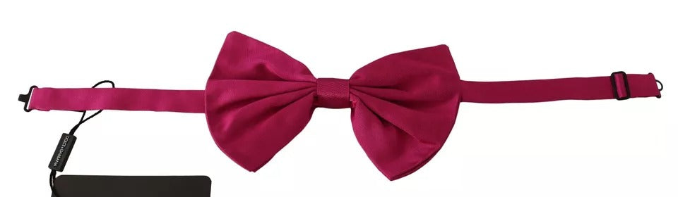 Pink Silk Adjustable Neck Bow Tie Men