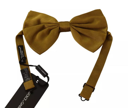 Yellow Mustard 100% Silk Butterfly Bow Tie Men