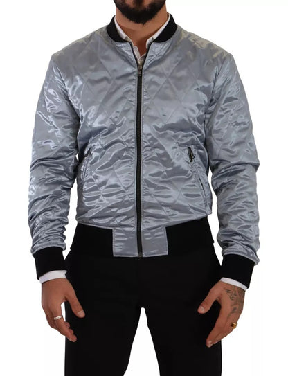 Light Blue Bomber Coat Men Jacket