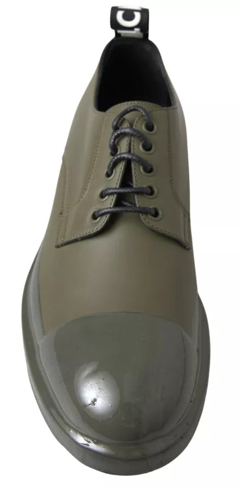 Green Leather Rubber Sole Dress Shoes