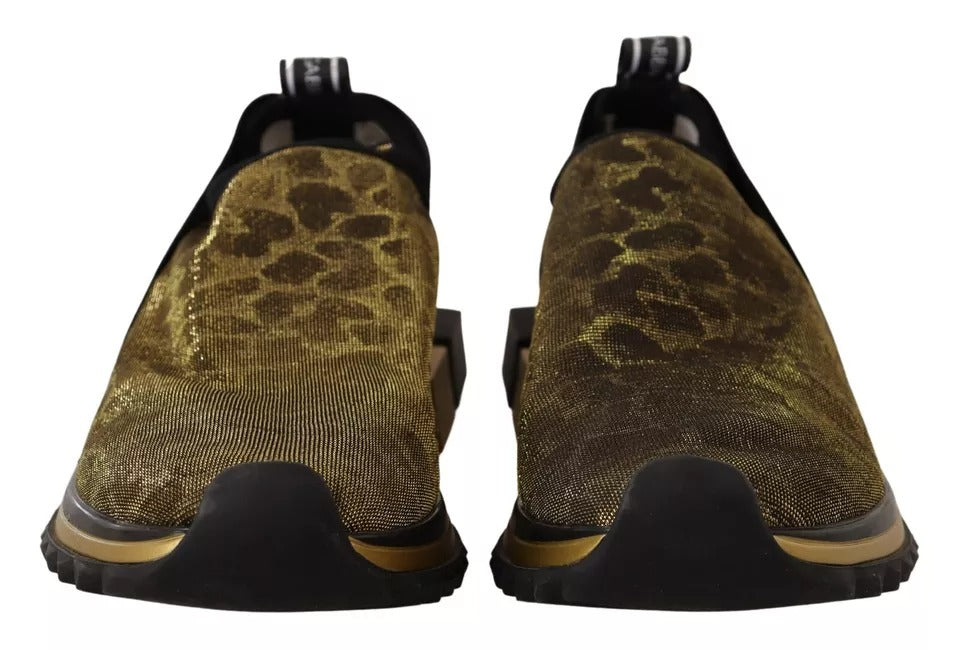 Gold Glitter Leopard Sorrento Sneakers Shoes