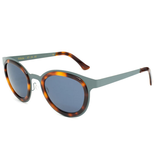 Blue Stainless Steel Sunglasses