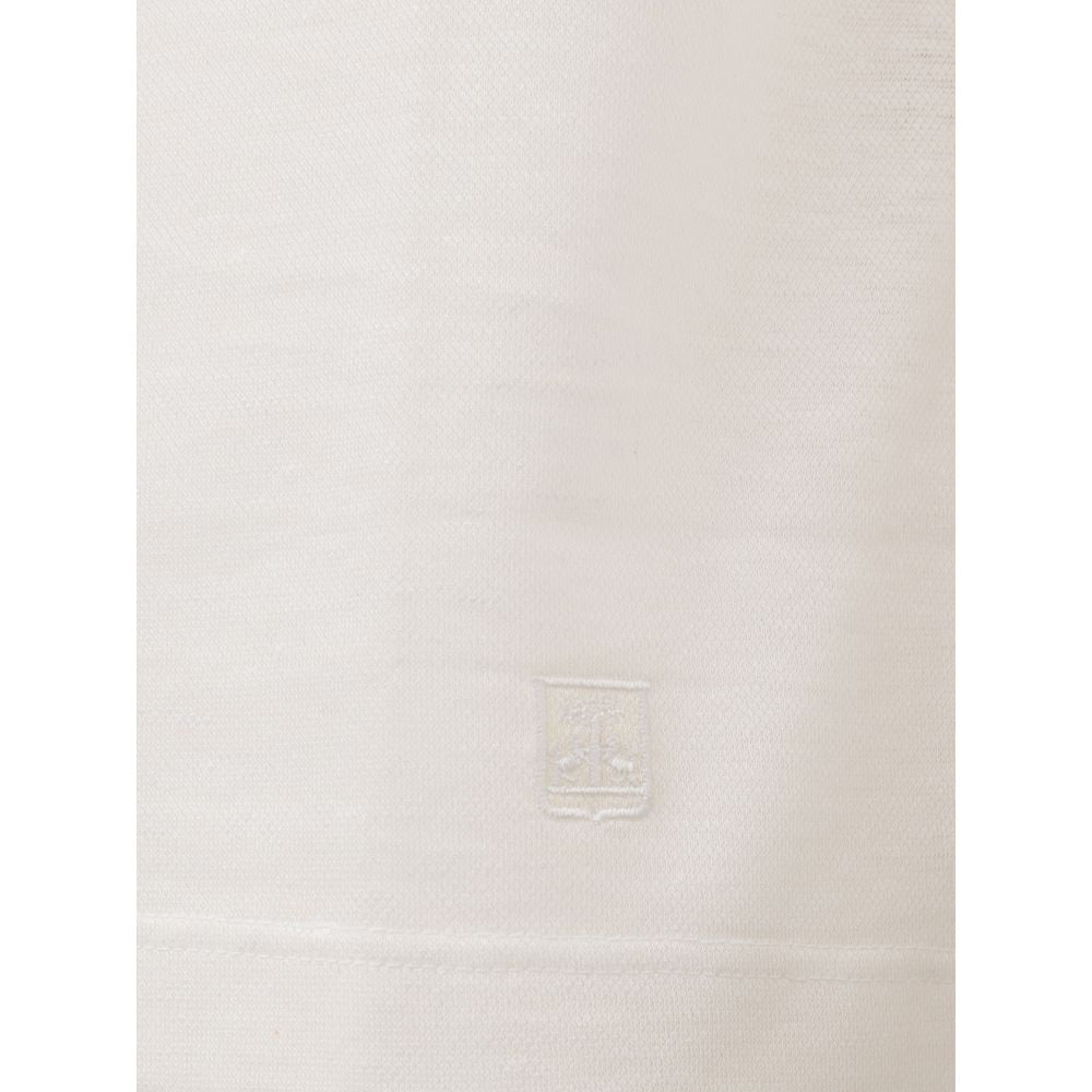 White Linen Polo Shirt