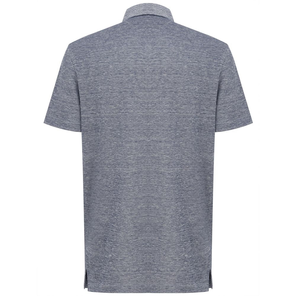 Gray Linen Polo Shirt