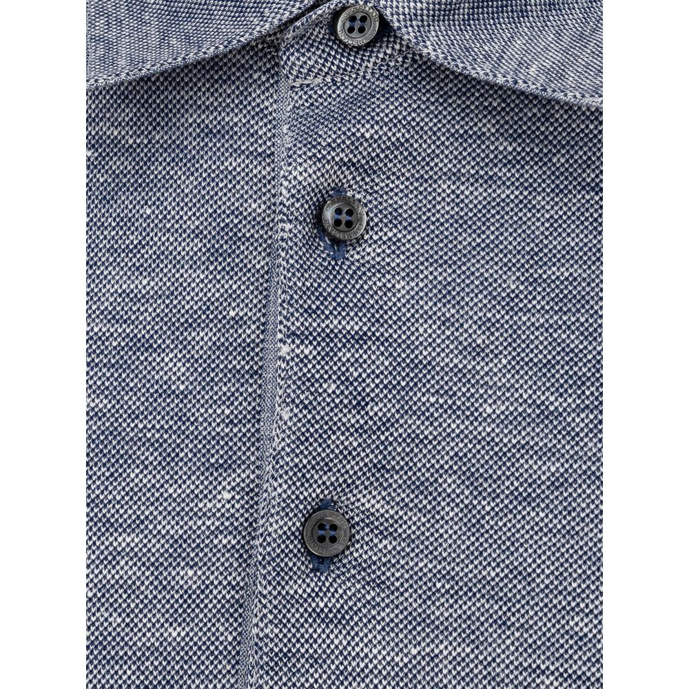 Gray Linen Polo Shirt