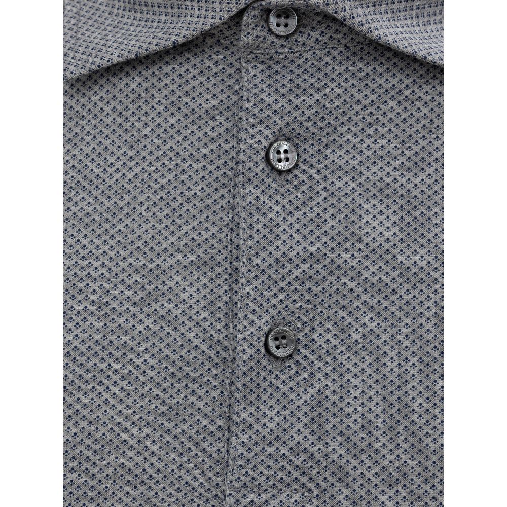 Gray Cotton Polo Shirt