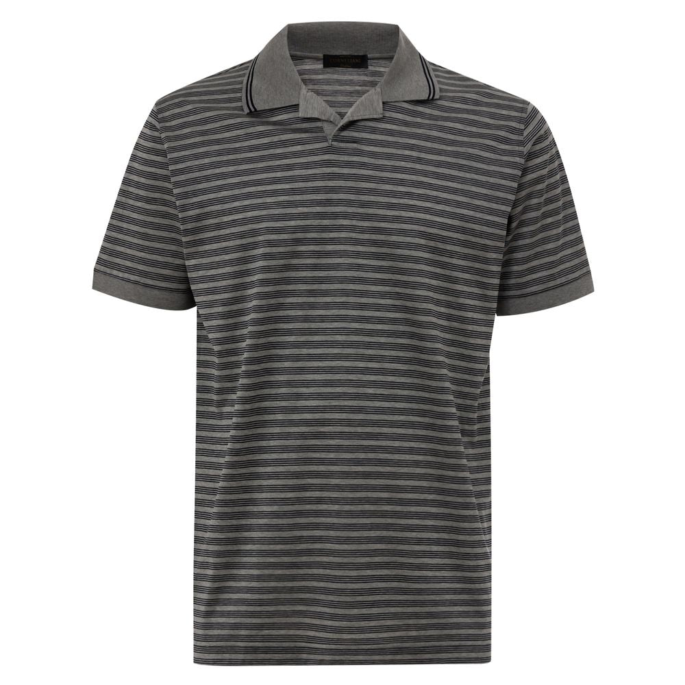 Gray Cotton Polo Shirt