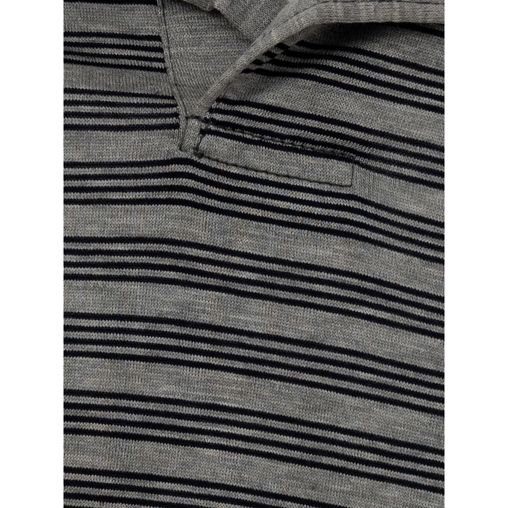 Gray Cotton Polo Shirt