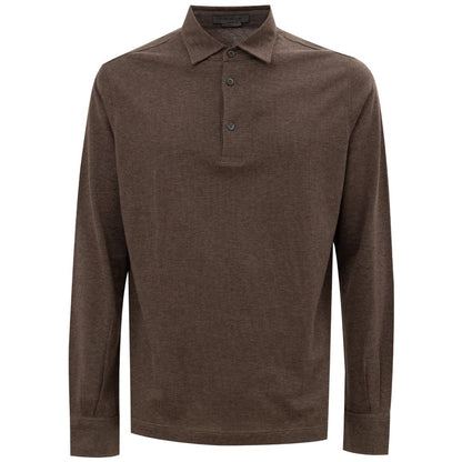 Brown Cotton Polo Shirt