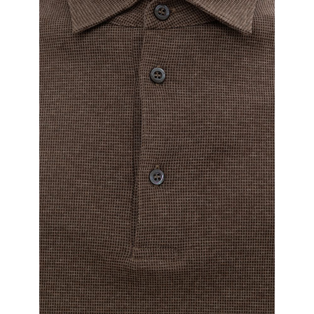 Brown Cotton Polo Shirt