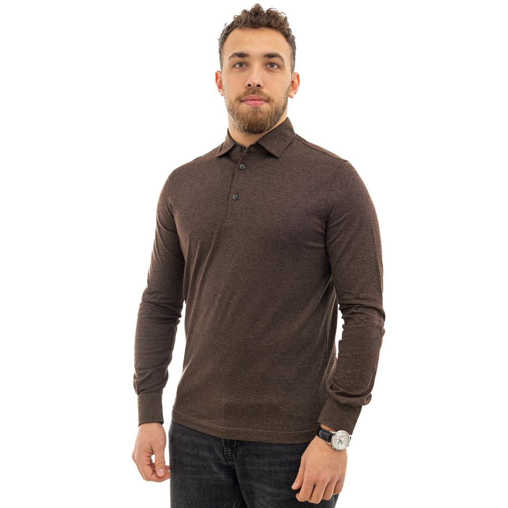 Brown Cotton Polo Shirt