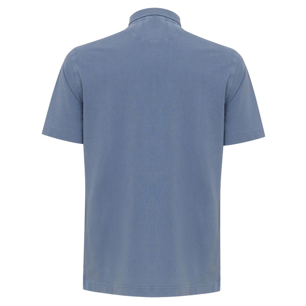 Navy Blue Cotton Polo Shirt